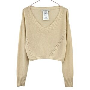 Philosophy di Lorenzo Serafini Cream White Soft Cashmere V-Neck Sweater sz 4